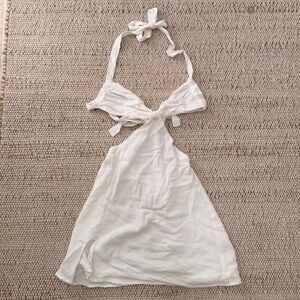 Elegant White Halter Mini Dress